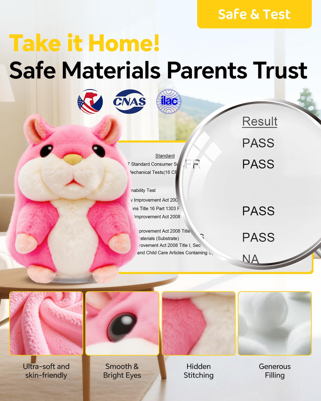 TWORIVER Talking Hamster Repeats What You Say,2025 Top Christmas Funny Gifts,Toddler Toys for Ages 2-4 5-7 8-13 Girls Pink Stocking+Stuffers Kids Interactive Dolls,a Most Popular Stuffed Animal Plush