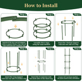 4 Pack Tomato Cages for Garden, 49" Tall Adjustable Heavy Duty Rust Resistant Tomato Trellis, with Upgraded Coupler for Raised Beds & Pots, Plant Stakes and Supports for Climbing Vegetables, Flowers