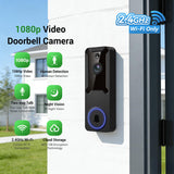 SiloPosh 1080P Wireless Wi-Fi Video Doorbell Camera, Dome Home Security, Night Vision, Two-Way Audio, Cloud Storage, Smart AI Motion Detection, Live View, Battery Powered, Indoor Outdoor Surveillance