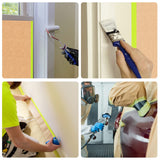 Tangibay Pre-Taped Masking Paper for Painting - 12 inch x 50 feet Tape and Drape Painters Paper, Paint Adhesive Protective Paper Roll for Covering Skirting, Frames, Cars and Auto Body (2 Rolls)