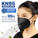 AccuMed BNX KN95 Face Mask Made in USA, KN95 Mask Disposable Particulate Protective Mask, GB2626-2019, Protection Against Dust, Pollen and Haze (20 pcs) (Earloop) (Model: E95M) Black