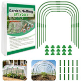Garden Netting Kit for Raised Beds, Ultra Fine Garden Mesh Netting 8x20ft & 5 Sets Garden Hoops with Clips, Row Cover Net Protection Plant Covers Set for Greenhouse Vegetable Fruits Flowers Barrier