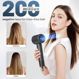Hair Dryer, Professional High Speed Ionic Blow Dryer with 75m/s Airflow Speed, 110,000 RPM Brushless Motor, Fast Drying Lightweight Travel Hairdryer, 4 Temperature Settings, Low Noise Magnetic Nozzle