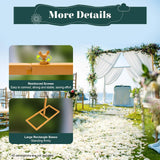 Metal Square Backdrop Stand Wedding Balloon Arch 9.8x9.8ft, Background Decoration Stand for Birthday Party Ceremony, Gold Backdrop Frame Valentine Anniversary Reception Decoration
