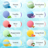 TranquilBliss Bath Bombs Set 50 PCS with 10 Rich Scents, Bath Bombs for Women, Natural Bubble Bombs with Shea Butter & Safe Oil, Ideal for Christmas, Birthday, Valentine's Day Mother's Day Present