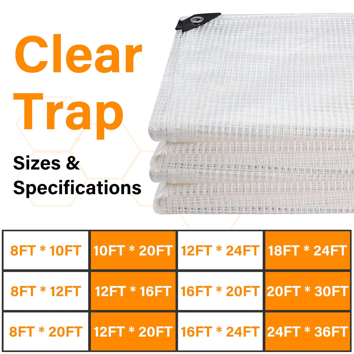 16 Mil Greenhouse Cover,Clear Plastic Tarps Heavy Duty Waterproof 12X16FT,UV Resistant Poly Clear Tarps with Grommets, Greenhouse Heavy Duty Tarp for Gardening, Farming, Nursery, Garden