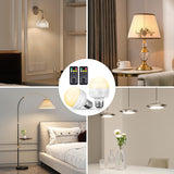SCOPOW 2Packs E26 Rechargeable Light Bulbs with Remote Control, 5W 350lm Magnetically Battery Operated Light Bulbs 2000mAh, 3 Color Temperature, Timer, Dimmer for Non-Hardwired Lamp