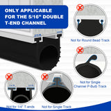 DGSL Garage Door Seals Bottom Rubber Weather Stripping Kit Seal Strip Replacement, Weatherproof Threshold Buffering Sealing Rubber 5/16 Inch T Ends (20 FT, Black, U+O)