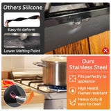 Xaogogo Stainless Steel Stove Gap Covers (2PCS), Stove Gap Filler, Stove Guard for Kitchen Oven Counter Side Gap, Range Trim Kit, Easy Clean and Heat Resistant, Adjustable Length 13.8" to 27.5"