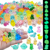 Piemow 180 Pcs Mini Resin Animals Kit, Luminous Landscape Figurines Decor