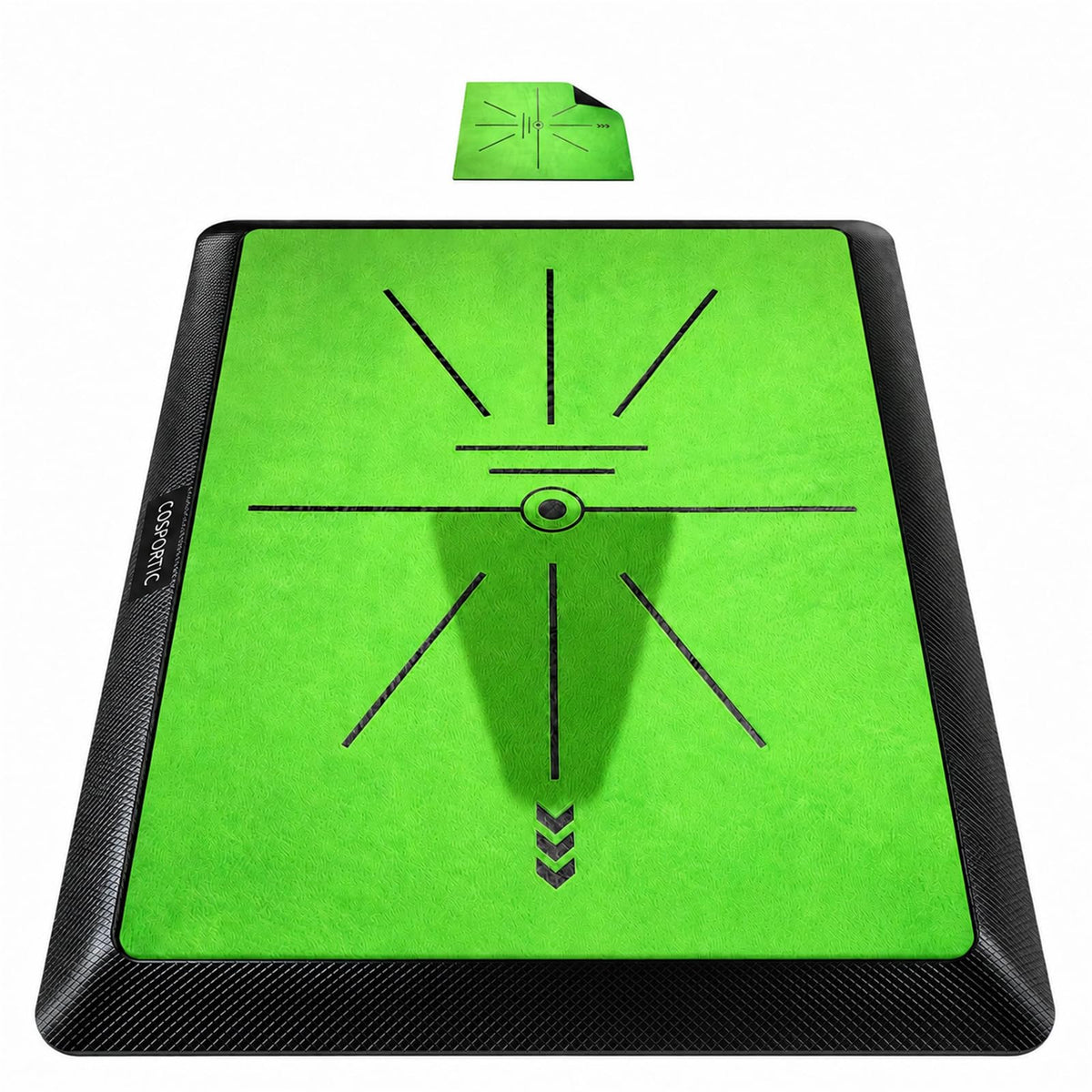 COSPOPTIC Golf Hitting Mat with Swing Path Feedback, Heavy-Duty Rubber Base Anti-Slip Golf Training Mat, Extra Replaceable Surface, Portable Practice Mat for Home Office Garage Yard Indoor Outdoor