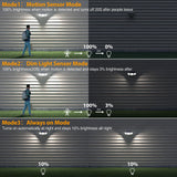 Onforu 4500LM Solar Lights Outdoor, 3 Heads Security Lights with Remote Control, IP65 Waterproof Motion Sensor Lights, 3 Modes Solar Light Fixtures for Wall, Porch, Yard, Outside, 1 Pack