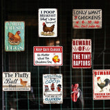 8 Pack Chicken Coop Accessories, Funny Chicken Coop Metal Signs Outdoor Decor Chickens Farm Personalized Tin Sign Chicken Gifts For Lovers House Decor 8×12 Inch