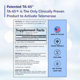 T.A. Sciences TA-65 Telomere Activation Supplement - DNA Repair, Stem Cell Support, Cell Rejuvenation, Telomerase Length, 2.5 Times Potency, 90 Capsules