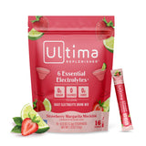 Ultima Replenisher Daily Electrolyte Powder Drink Mix - Sugar Free - Strawberry Margarita, 16 Stickpacks - Hydration Packets with 6 Electrolytes and Trace Minerals - Keto Friendly, Vegan, Non-GMO