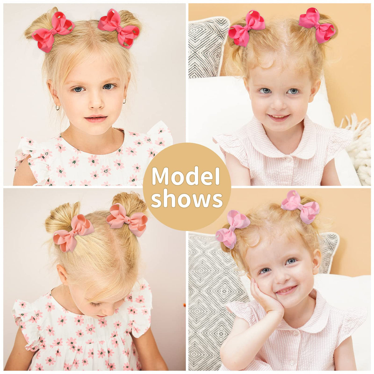 YHXX YLEN 80PCS 3Inch Hair Bows for Girls Grosgrain Ribbon Toddler Hair Bow
