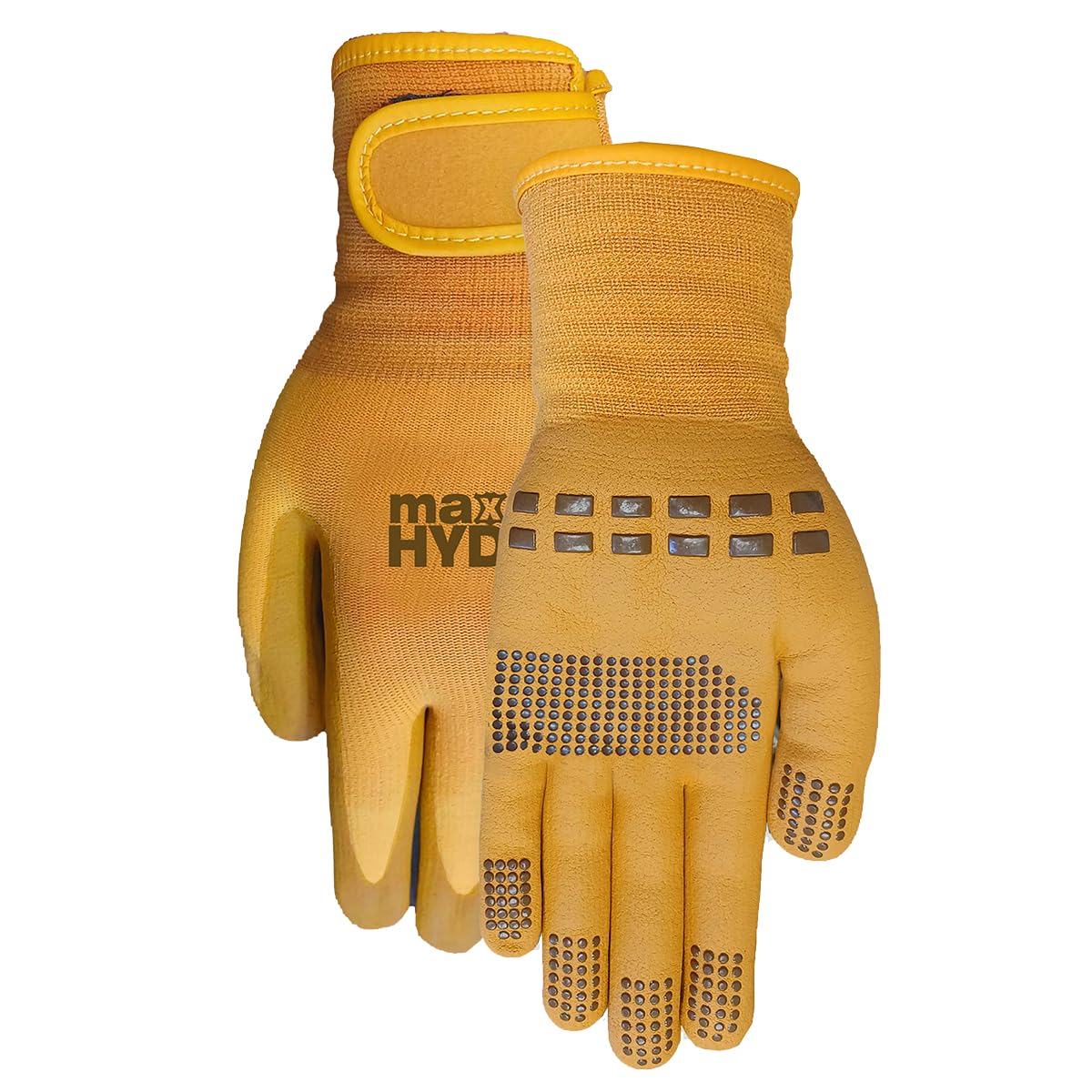 Midwest Gloves 2 pack of Men's Large/Extra Large Max Hyde Gloves, Gold With Brown Dots, 98P02-LX-DS