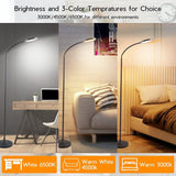 Tenmiro LED Floor Lamps for Living Room, Bright Modern Reading Floor Lamp with Stepless Adjust Color Temperatures & Brightness, Standing Lamp with RF Remote & Touch Control(Bule)