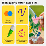 ARTISTRO 36 Dual Tip Brush + Fine Acrylic Paint Markers - Easy for All Ages & Levels Paint Pens for Fabric, Rock, Glass, DIY - Halloween Pumpkin Painting Kit, Art Supplies, Christmas Gift