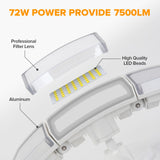 LUTEC 2 Pack 72W 7500LM LED Security Lights Motion Sensor Light Outdoor, 5000K Daylight, IP65 Waterproof, Dusk to Dawn, 3-Head Motion Detected Flood Light for Garage, Yard, Porch(White)