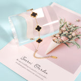 WSupikio 3PC Clover Bracelets Set 18k Gold Plated Lucky Clover Bracelet Women Adjustable Link Bracelets Cute Gold Jewelry (Gold)