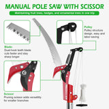 Manual Pole Saw, 27 Ft Pole Saws for Tree Trimming with Scissors