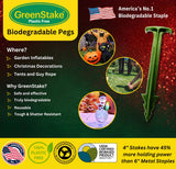 100 ct. Contractor Grade 4-Inch Biodegradable Stakes - Eco-Friendly Sod Staples for Weed Fabric, Landscape Staples & Landscape Fabric, Netting, Gardening and Blanket
