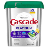 Cascade Platinum Dishwasher Pods, Dishwasher Detergent, Dish Detergent Soap, Lemon, 59 Count