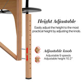 HENGJIANYI Massage Table, Portable 2 Section Foldable Tattoo Bed, Height Adjustable Lash Spa Bed with Face Cradle, Home Light Weight Facial Salon Bed with Wood Frame, Black