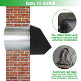 4 Inch Hooded Wall Vent with Screen and Damper,Outdoor Dryer Vent Cover for 4 inch Pipe,Wall Exhaust Vent Cover Cap External Extractor for House Ventilation&Outside Air Exhaust,Galvanized Steel,Black
