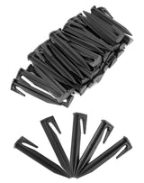 QWORK Plastic Boundary Wire Stakes, 200 Pcs, 3.35in, Black, Bayonet Tip, Garden Edging, Lawn Nails, Wire Pegs, Landscape Anchoring Spikes, Pet Fence, Mower Compatible