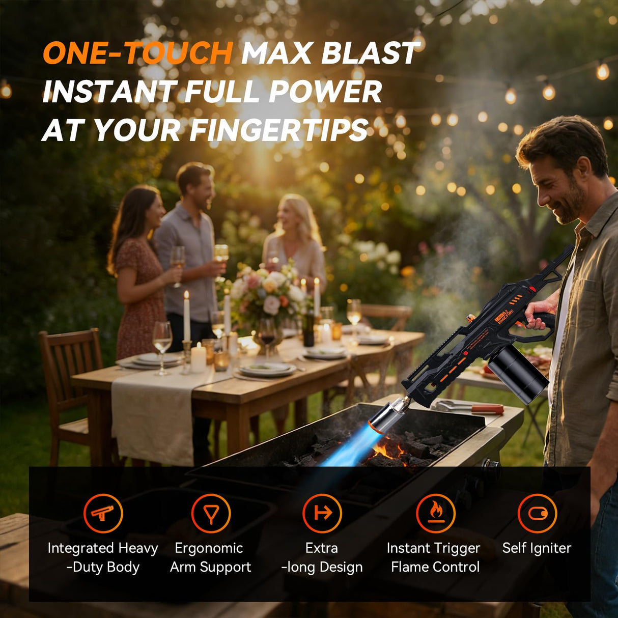 Powerful Propane Torch,36.7" Extra Long Blow Torch & Flamethrower with Trigger,Heavy Duty Cooking Searing Torch for Fire Starting,Grilling,Weeding & DIY (Propane Tank Not Included)