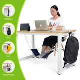 iMissiu Foot Hammock Under Desk Footrest | Adjustable Office Foot Rest Under Desk Hammock | Portable Desk Feet Hammock with Headphones Holder (Black)