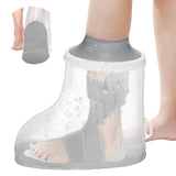 Waterproof Foot Cover for Shower Adult with Upgraded Non-Slip Bottom, Shower Boots for Foot after Surgery, Watertight Ankle Cast Protector Showeing Boot Cover for Bandage Dressing Wound, Reusable