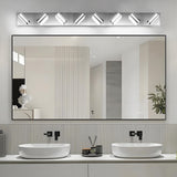 IZORRO LED Modern Bathroom Lights Fixtures(8-Light,Dimmable,360°Rotate),Chrome Acrylic Wall Lighting,Vanity Lights for Bathroom Over Mirror - 6000k 48In （No Assembly Required）