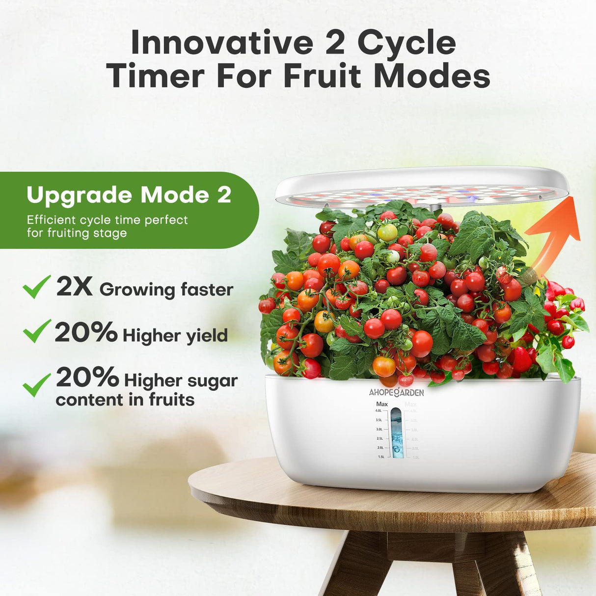 Ahopegarden 12 Pods Indoor Garden Hydroponics Growing System Kit with LED