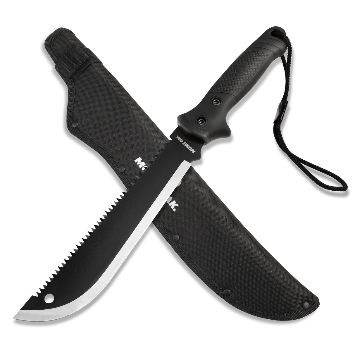 Mossy Oak Machete with Saw, 19" Sharp Machete with Sheath