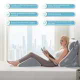 Kingfun 4pcs Orthopedic Bed Wedge Pillow Set for Post Surgery, Memory Foam for Sleeping, Adjustable Leg, Back and Arm Support, Sitting Up and Rest Pillow with Travel Bag