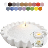 Aufien Candle Sand with Wicks, 21.4 Oz Pearled Candle, DIY Bead Powder Sand Wax Making kit Refillable Non Toxic for Handmade, Wedding and Halloween Christmas Decorations White Unscented