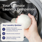 Handy Laundry Wool Dryer Balls - Natural Fabric Softener, Reusable, Reduces Clothing Wrinkles and Saves Drying Time, Better Alternative to Plastic Balls and Liquid Softener (Pack of 12)