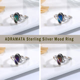 ADRAMATA 925 Sterling Silver Rings for Women Mood Ring Statement Size 9