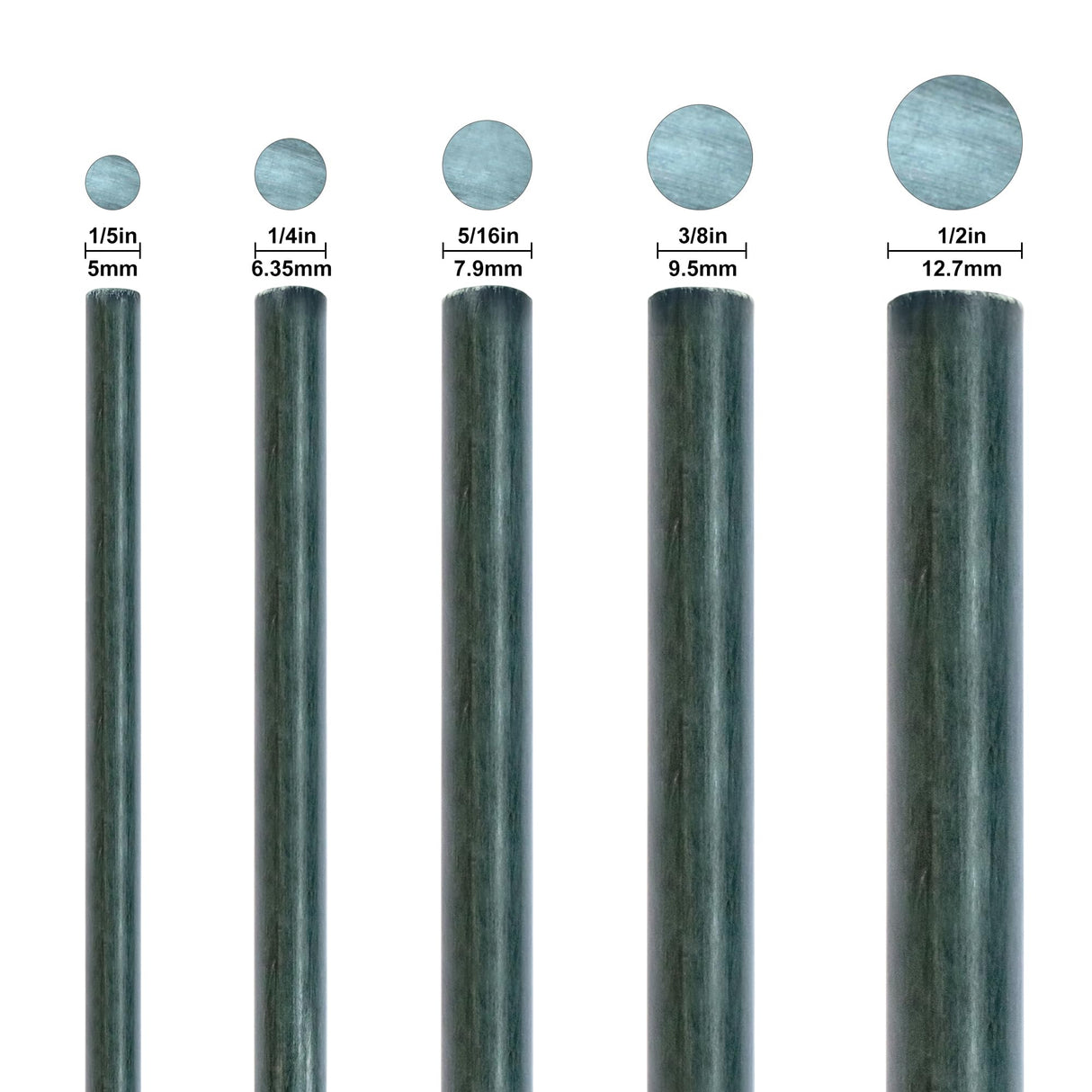EcoStake, 72inch Garden Stakes for Plants Tree Stakes Fence Post Fiberglass Rod 6 Feet, 50 Packs, 3/8-Inch Dia