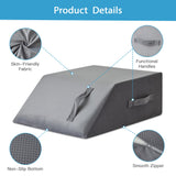 MEGCXIT Leg Pillow Elevation Blood Circulation, Leg Wedge for Elevation for Swelling, Leg Elevating Pillow for After Surgery Memory Foam Foot Knee Pillow for Back Sleeping 23.6×16.8×8 Inch Short Plush