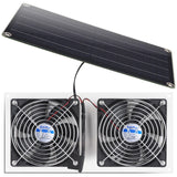 AntPay Solar Powered Fan Kit, IPX7 Weatherproof Dual Fan, Solar Exhaust Intake Cooling Ventilation for Chicken Coop,Greenhouse,Shed,Pet House,Outside with 11Ft/3.5m
