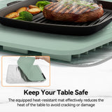 Food Warming Mat for Parties Buffet, Upgrade Graphene Heating Film, Electric Warming Tray with 6 Temp Settings | 6H Timer, Portable Roll Up Food Warming Mat with Heat Insulation, Green, 24x14 inch
