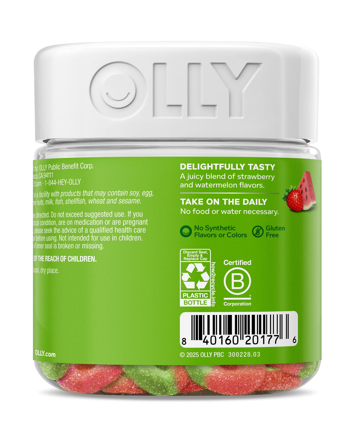 OLLY Fiber Gummy Rings, Prebiotic Fiber, Digestive Health, 50 Count