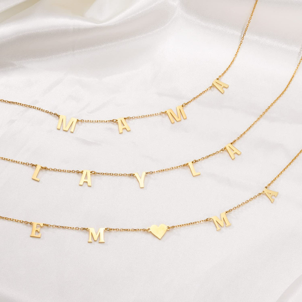 TRANGEL Multiple Initial Necklaces for Women,Custom Name Necklace Personalized,18K Gold Plated Choker Name Necklace Dainty Customize Letter Necklace for Girls