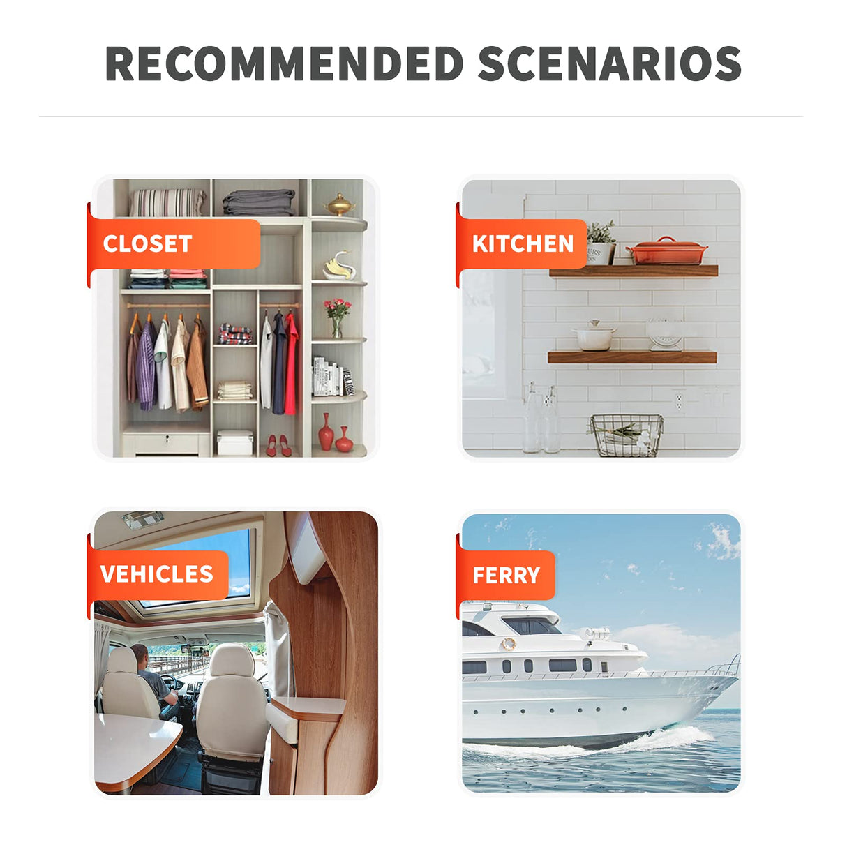 Vacplus Moisture Absorbers, Hanging Closet Dehumidifier Bags, Humidity Packs, Desiccant, Closet Dehumidifiers with Activated Charcoal, 10 Pack, 9.8 OZ