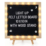 10"×10" Felt Letter Board with LED Lights & Stand for Halloween Party Decor