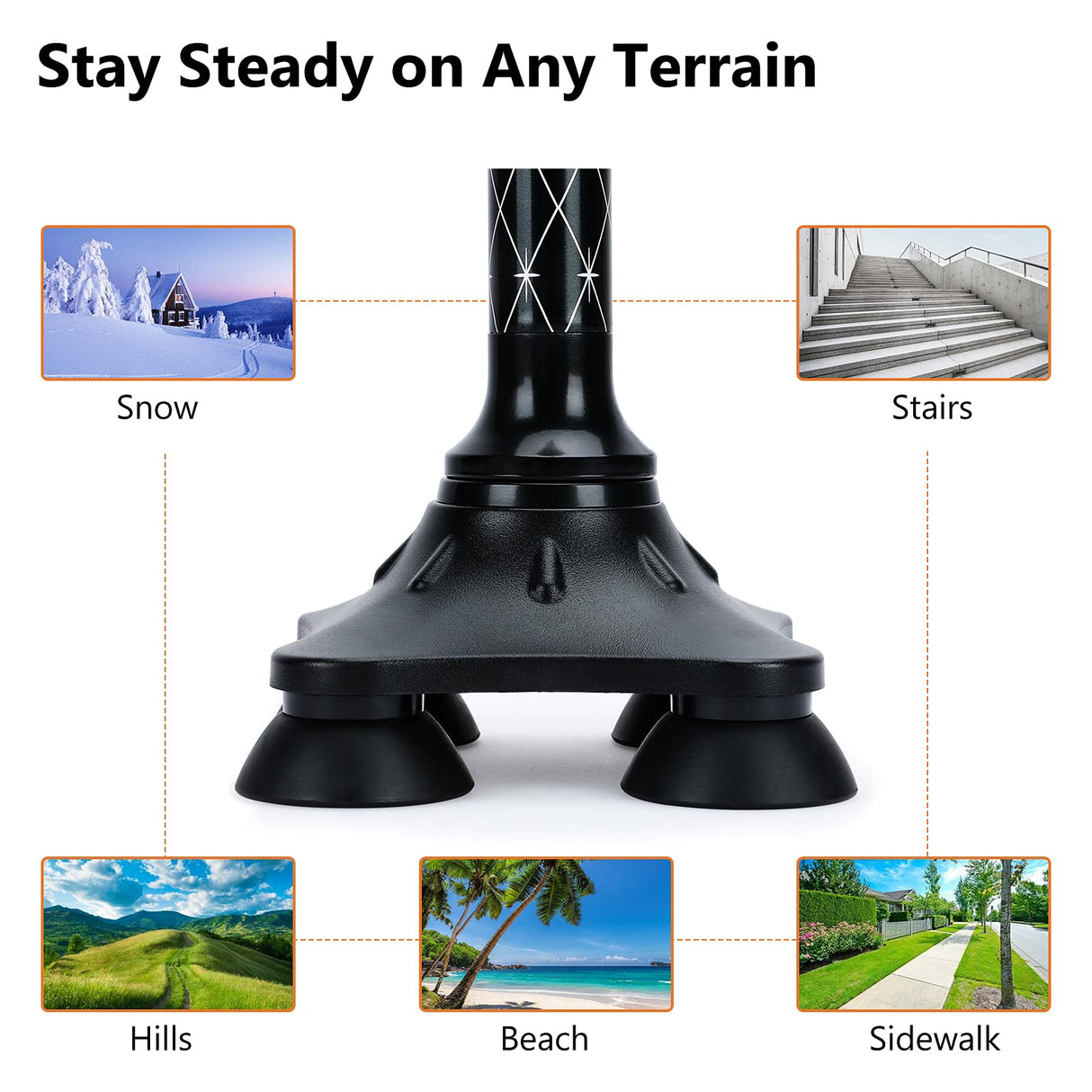 KAKICLAY Folding Walking Cane with LED Light for Women & Men - Foldable, Adjustable, Collapsible Lightweight Aluminum Walking Stick for Seniors & Adults